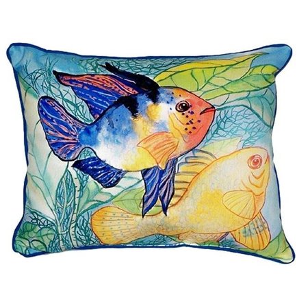 BETSY DRAKE Betsy Drake HJ300 16 x 20 in. Betsys Two Fish Large Indoor & Outdoor Pillow HJ300